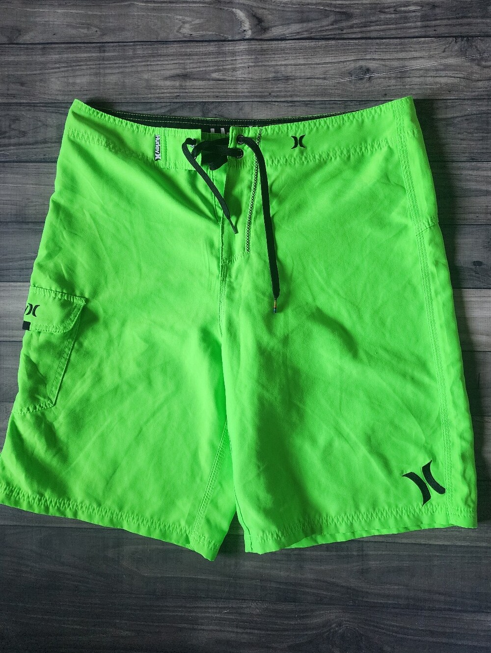Hurley Neon Green & Black Board Shorts